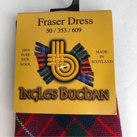 Ingles Buchan Men’s Scottish 100% Wool Tartan Plaid NeckTie Fraser Dress Red New - Picture 2 of 6